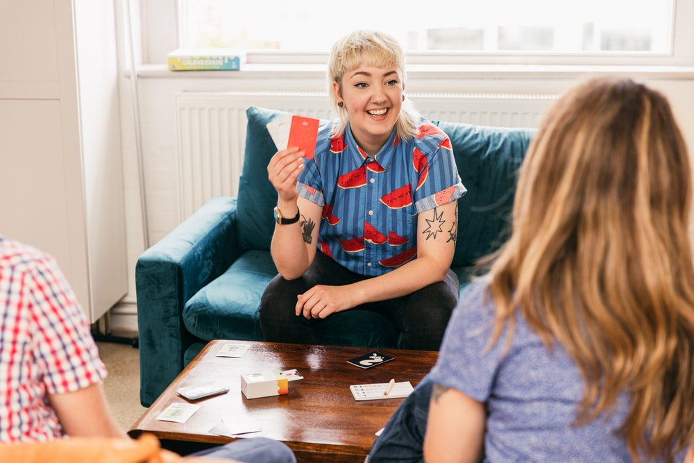 Two Women Playing Cards