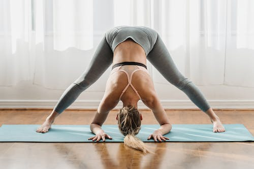 A woman doing yoga